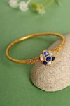 Buy_Mero Jewellery_Gold Plated Blue Kundan Temple Kada _at_Aza_Fashions