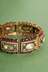 Mero Jewellery_Gold Plated Gemstones Moissanite Finish Bracelet _Online_at_Aza_Fashions