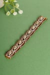 Buy_Mero Jewellery_Gold Plated Gemstones Moissanite Finish Bracelet _at_Aza_Fashions