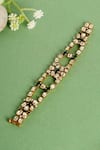 Buy_Mero Jewellery_Gold Plated Diamonds Green Moissanite Finish Bracelet _at_Aza_Fashions