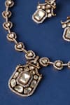 Shop_Mero Jewellery_Gold Plated Diamonds Moissanite Finish Necklace Set _at_Aza_Fashions