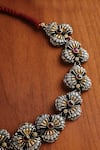 Shop_Mero Jewellery_Pink Floral Dual Tone Kempstone Necklace _at_Aza_Fashions