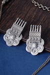 Shop_Mero Jewellery_Silver Plated Tribal Long Pendant Necklace Set _at_Aza_Fashions