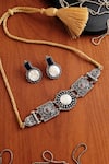 Buy_Mero Jewellery_Blue Pearls, Stones Mother Of Temple Choker Set _at_Aza_Fashions