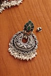 Mero Jewellery_Green Pearls, Stones Kundant Choker Set _Online_at_Aza_Fashions