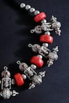 Shop_Mero Jewellery_Orange Coral Tribal Necklace _at_Aza_Fashions
