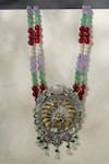 Buy_Mero Jewellery_Gold Plated Dual Tone Temple Pendant Necklace _at_Aza_Fashions