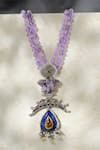 Buy_Mero Jewellery_Purple Lapis Kempstone Pendant Necklace _at_Aza_Fashions