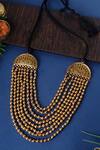 Buy_Mero Jewellery_Gold Plated 8 Layer 18k Beaded Necklace _at_Aza_Fashions