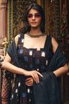 Gulabo Jaipur_Black Cambric, Cotton Square Neck Bhumi Anarkali Set _at_Aza_Fashions