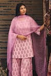 Shop_Gulabo Jaipur_Purple Cambric, Cotton Embroidery Round Neck Fiza Straight Kurta Set _Online_at_Aza_Fashions
