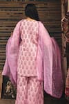 Shop_Gulabo Jaipur_Purple Cambric, Cotton Embroidery Round Neck Fiza Straight Kurta Set _at_Aza_Fashions