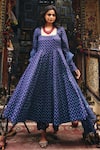 Buy_Gulabo Jaipur_Blue Cambric, Cotton Square Neck Umrao Anarkali Set _at_Aza_Fashions