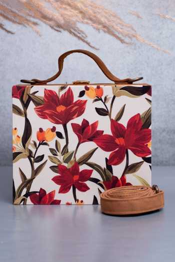 Shop_Nazaakat By Samara Singh_Multi Color Multicolor Floral Print Clutch Purse _at_Aza_Fashions