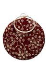 Shop Nazaakat By Samara Singh Maroon Embroidery Sequin Clutch Purse Online at Aza Fashions Shop_Nazaakat By Samara Singh_Maroon Embroidery Sequin Clutch Purse _Online_at_Aza_Fashions