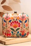 Buy_Nazaakat By Samara Singh_Multi Color Embroidery Floral Print Clutch Purse _at_Aza_Fashions