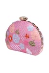 Shop_Nazaakat By Samara Singh_Pink Embroidery, Sequins Clutch Purse _Online_at_Aza_Fashions