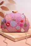 Buy_Nazaakat By Samara Singh_Pink Embroidery, Sequins Clutch Purse _at_Aza_Fashions