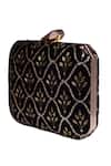 Buy_Nazaakat By Samara Singh_Black Embroidery, Sequins Clutch Purse _Online_at_Aza_Fashions