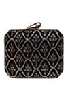 Shop_Nazaakat By Samara Singh_Black Embroidery, Sequins Clutch Purse _Online_at_Aza_Fashions