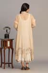 Shop_Prama By Pratima Pandey_Gold Chanderi, Tissue Embroidery Collared Light Kurta _at_Aza_Fashions