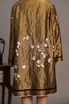 Shop_Prama By Pratima Pandey_Gold Chanderi, Tissue Embroidery Open Neck Jacket _Online_at_Aza_Fashions