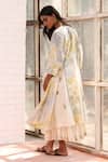 Shop_Prama By Pratima Pandey_Ivory Chanderi Embroidery Round Neck Floral Tunic _at_Aza_Fashions