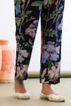 Shop_Sage Saga_Blue Crepe Collared Flower Print Shirt With Pant _Online_at_Aza_Fashions