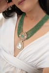 Buy Do Taara Mint Floral Polki Necklace Online at Aza Fashions Buy_Do Taara_Mint Floral Polki Necklace _Online_at_Aza_Fashions