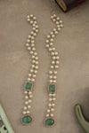 Do Taara_Green Pearls, Stones Statement Mint Earrings _Online_at_Aza_Fashions