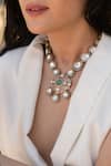 Do Taara Green Mint Polki Necklace Online at Aza Fashions Do Taara_Green Mint Polki Necklace _Online_at_Aza_Fashions