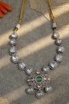 Shop Do Taara Green Mint Polki Necklace at Aza Fashions Shop_Do Taara_Green Mint Polki Necklace _at_Aza_Fashions