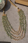 Shop_Do Taara_Green Mint Layered Necklace _at_Aza_Fashions