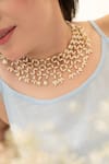 Shop_Do Taara_Gold Plated Pearl Embellished Necklace _Online_at_Aza_Fashions