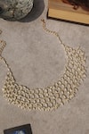 Shop_Do Taara_Gold Plated Pearl Embellished Necklace _at_Aza_Fashions