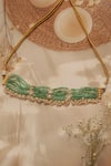 Shop_Do Taara_Green Kundan Necklace _at_Aza_Fashions