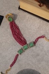 Shop Do Taara Pink Imitation Gemstones Hathphool Bracelet at Aza Fashions Shop_Do Taara_Pink Imitation Gemstones Hathphool Bracelet _at_Aza_Fashions