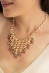 Buy_Do Taara_Pink And Pearls Necklace _Online_at_Aza_Fashions