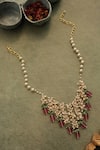 Shop_Do Taara_Pink And Pearls Necklace _at_Aza_Fashions