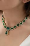 Do Taara_Green Emerald Necklace _Online_at_Aza_Fashions