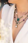 Buy_Do Taara_Green Polki Necklace _Online_at_Aza_Fashions