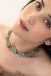 Buy_Do Taara_Mint Cubic Zirconia Embellished Choker _at_Aza_Fashions