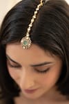 Buy_Do Taara_Green Mint Polki Maangtikka _at_Aza_Fashions