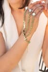 Buy_Do Taara_Green Diamonds Mint Polki Hathphool Bracelet _Online_at_Aza_Fashions