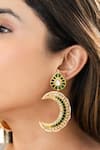 Shop_Do Taara_Green Pearls Kundan Earrings _Online_at_Aza_Fashions
