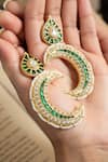 Do Taara_Green Pearls Kundan Earrings _at_Aza_Fashions