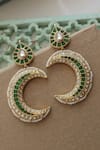 Shop_Do Taara_Green Pearls Kundan Earrings _at_Aza_Fashions