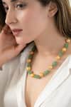 Shop_Do Taara_Green Mint And Embossed Balls Necklace _Online_at_Aza_Fashions