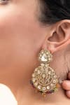 Do Taara_Multi Color Stones, Diamonds Victorian Polki Earrings _Online_at_Aza_Fashions