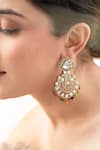 Buy_Do Taara_Multi Color Stones, Diamonds Victorian Polki Earrings _at_Aza_Fashions